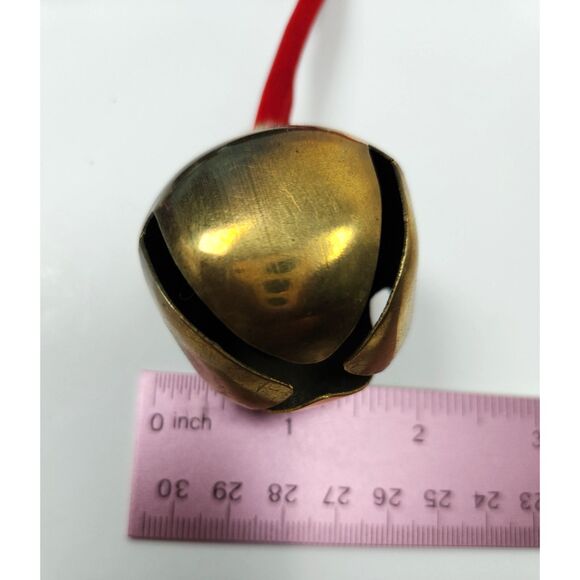 Vintage Inspired Brass Jingle Bell Door Hangers Set of 3 Bells 1.5 in. Diameter - Picture 4 of 8